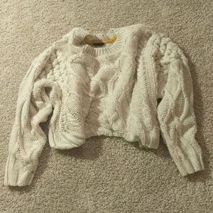 Knit crop sweater (off-white)